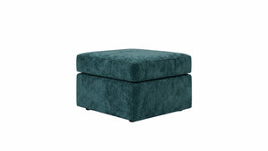 Chenille-footstool-Teal