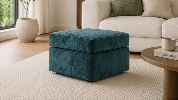 Chenille-footstool-Teal_4