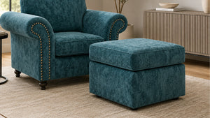 Chenille-footstool-Teal_5
