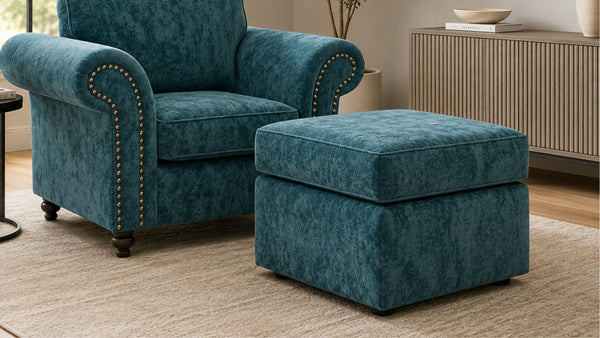 Chenille-footstool-Teal_5