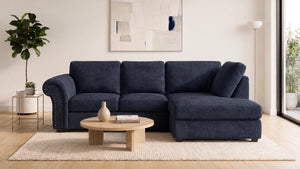 chenille-midnight blue-Right Hand Facing