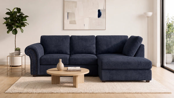 chenille-midnight blue-Right Hand Facing