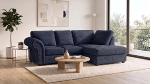 chenille-midnight blue-Right Hand Facing