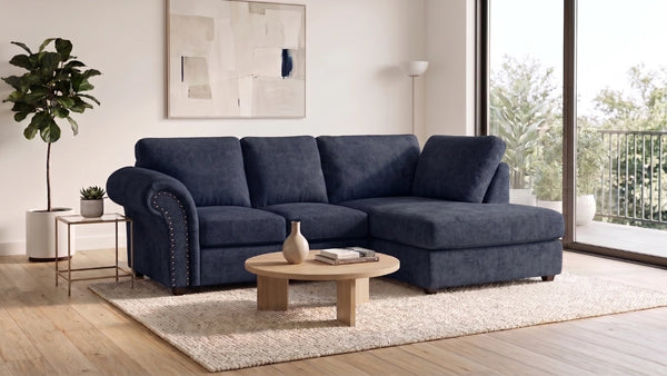 chenille-midnight blue-Right Hand Facing