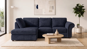 chenille-midnight blue-Left Hand Facing