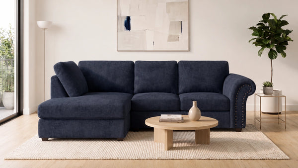 chenille-midnight blue-Left Hand Facing