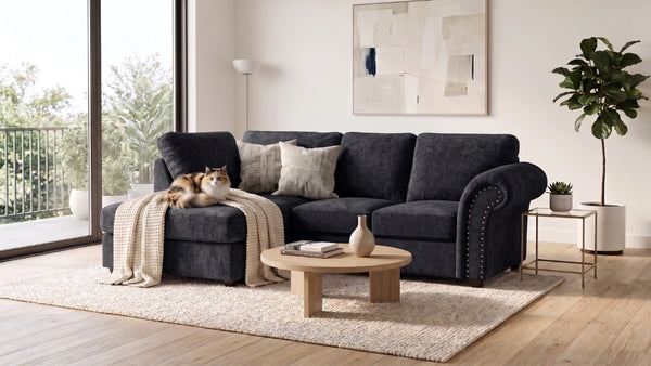 chenille-Black-Left Hand Facing