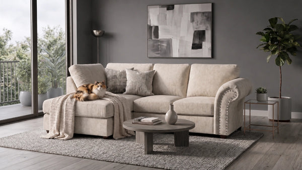 chenille-cream-Left Hand Facing
