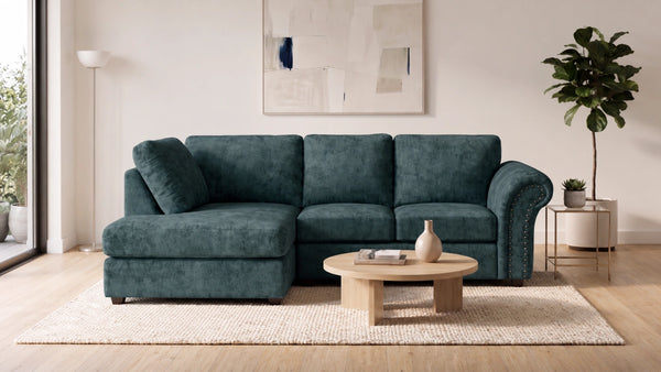 chenille-teal-Left Hand Facing