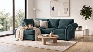 chenille-teal-Left Hand Facing