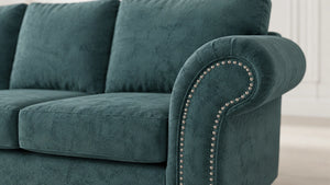 chenille-teal-Left Hand Facing