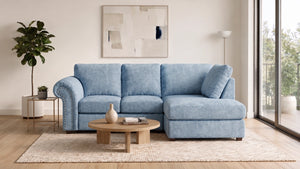 chenille-sky blue-Right Hand Facing