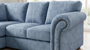 chenille-sky blue-Right Hand Facing